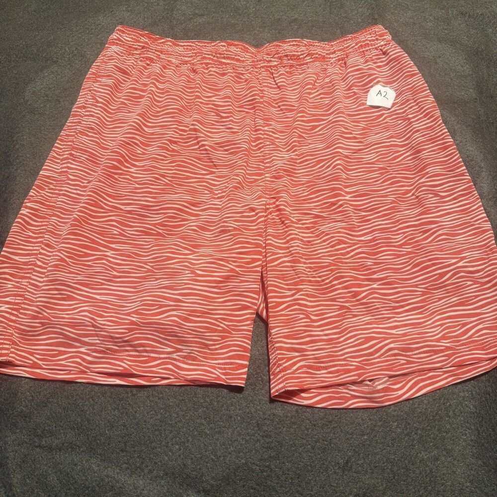 Kirkland Signature Mens Swim Trunks Shorts L Large Orange Red Swimwear Summer